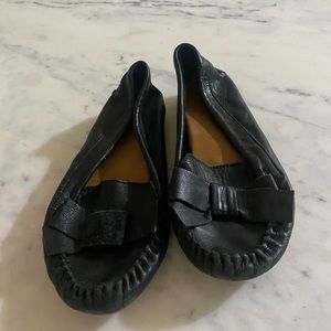 Zara  black with bow girls loafers size 22